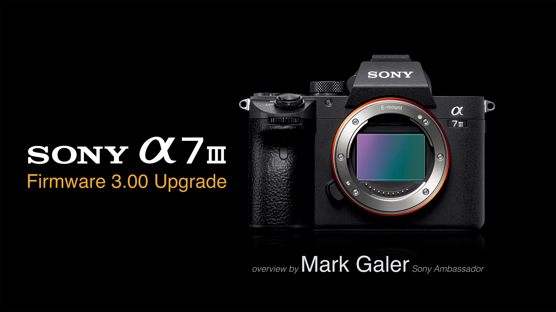 Sony A7M3 and Version 3.00 Firmware Update - Mark Galer